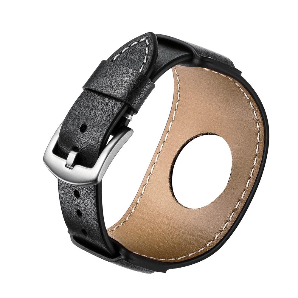 Cinturino in pelle largo Apple Watch 44mm nero