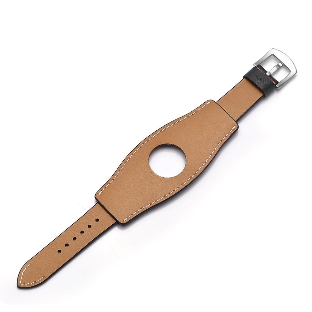 Cinturino in pelle largo Apple Watch 44mm nero