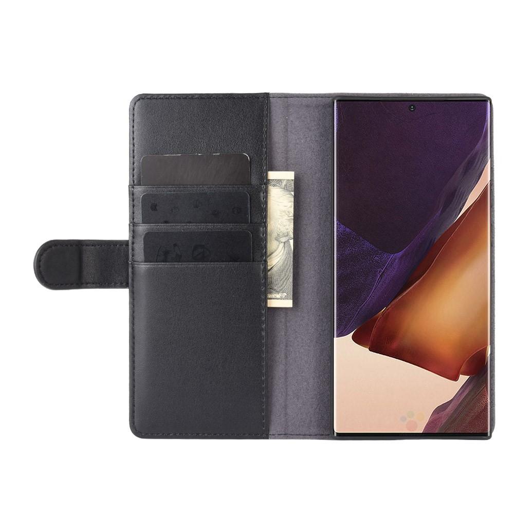 Custodia a portafoglio in vera pelle Samsung Galaxy Note 20, Nero
