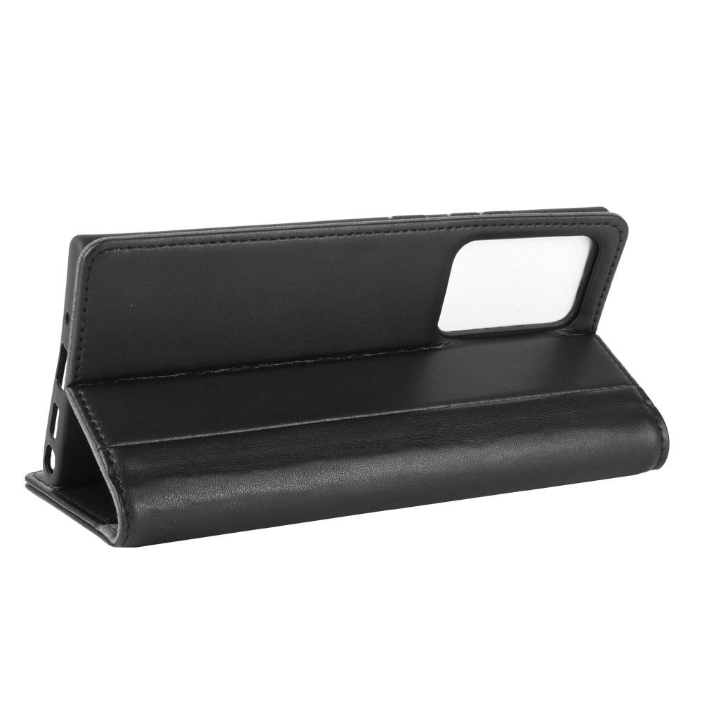 Custodia a portafoglio in vera pelle Samsung Galaxy Note 20, Nero