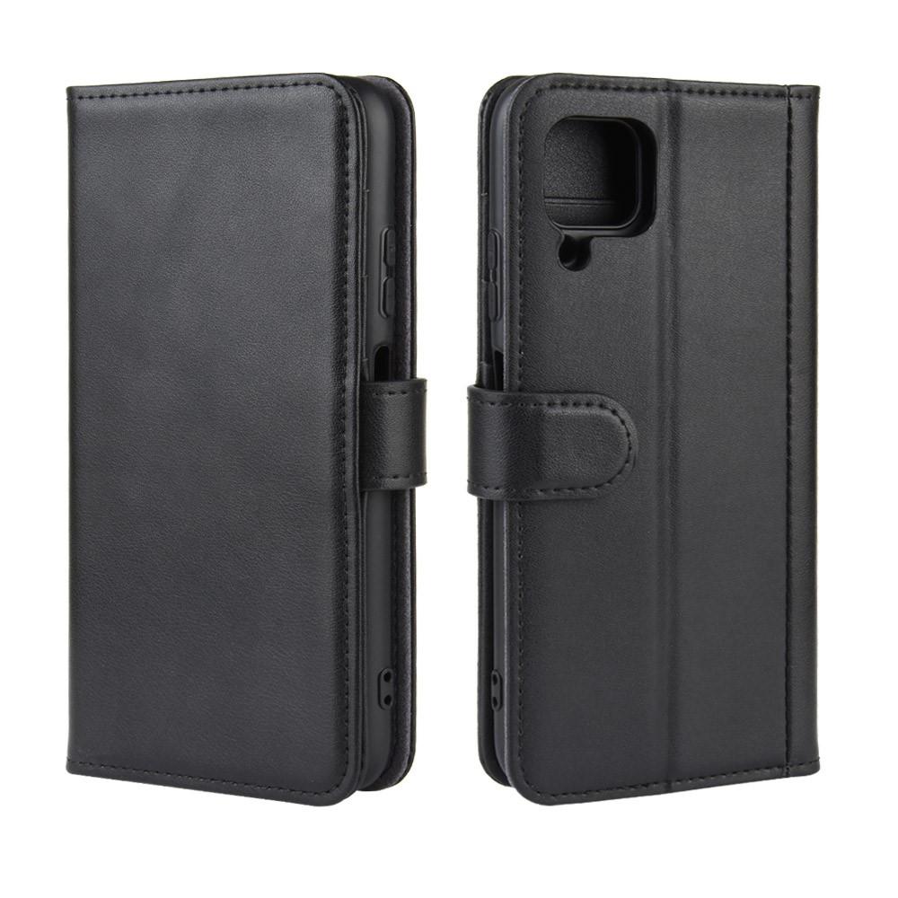 Custodia a portafoglio in vera pelle Huawei P40 Lite, nero