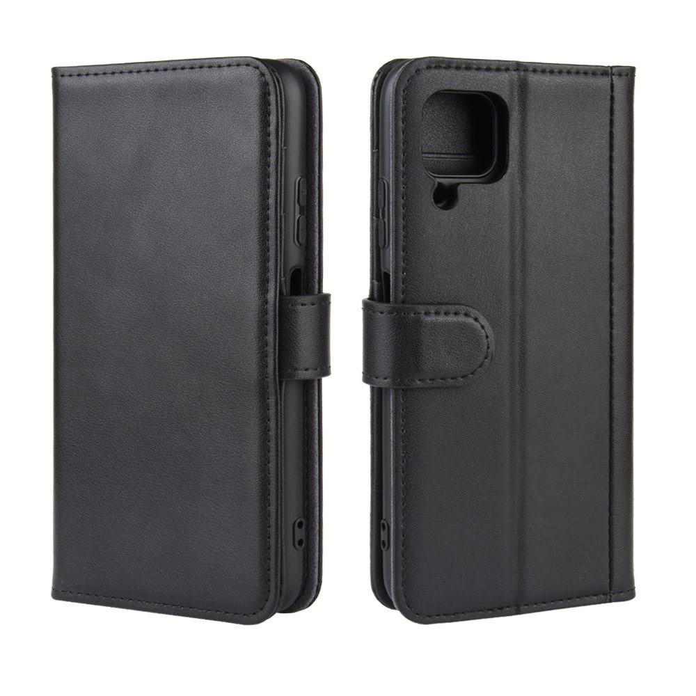 Custodia a portafoglio in vera pelle Huawei P40 Lite, Nero