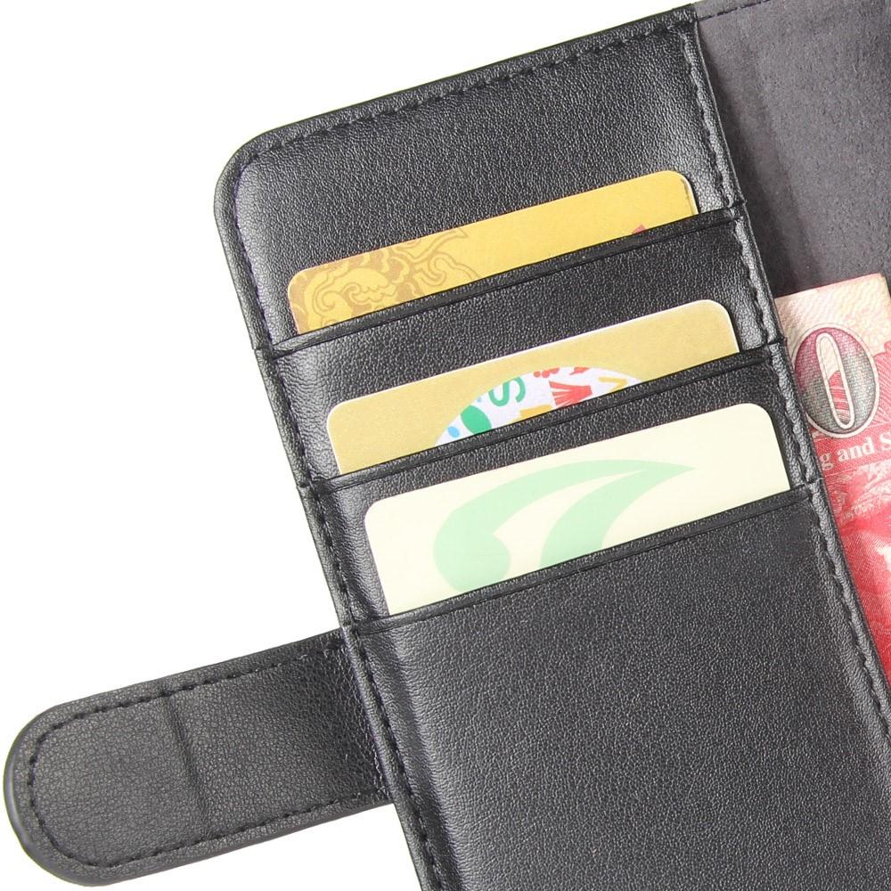 Custodia a portafoglio in vera pelle Motorola Edge Plus, nero
