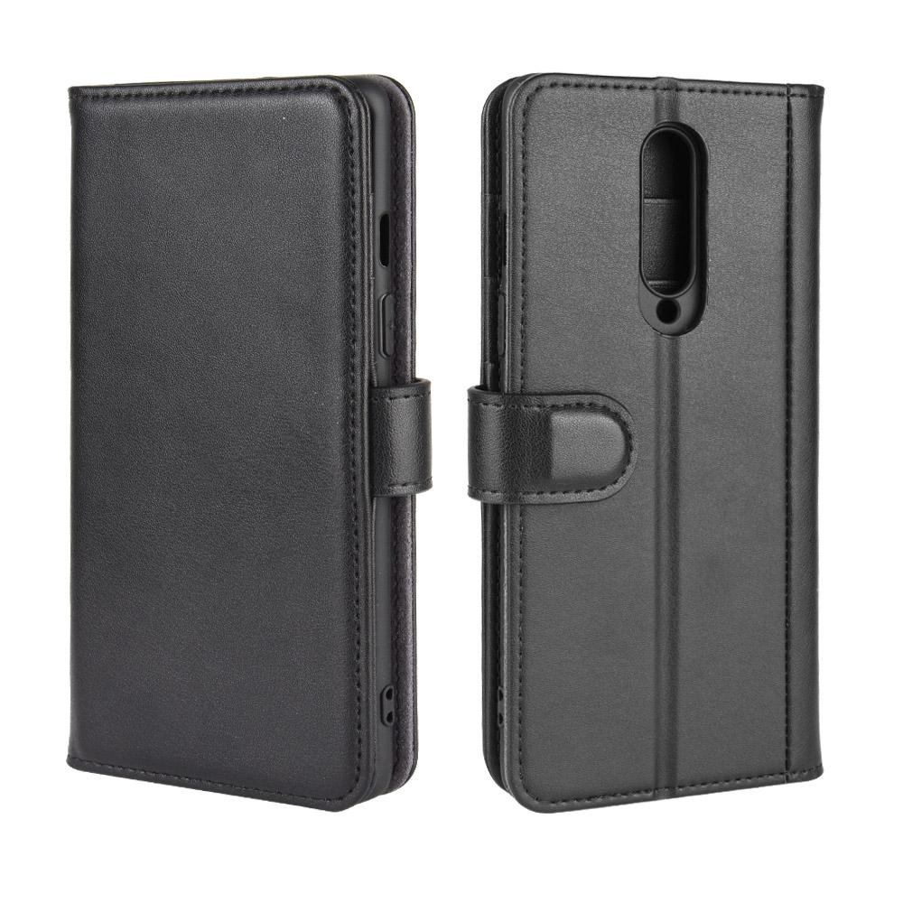 Custodia a portafoglio in vera pelle  OnePlus 8, Nero