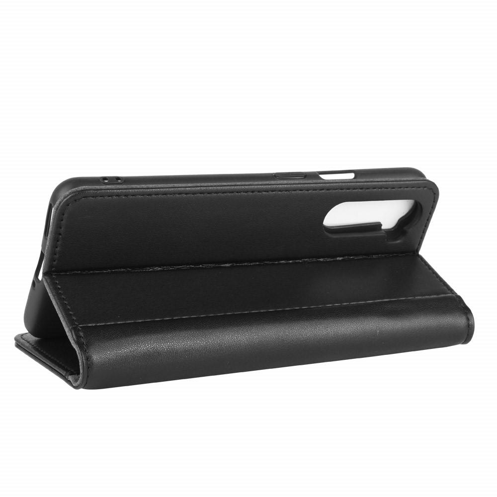 Custodia a portafoglio in vera pelle OnePlus Nord, nero