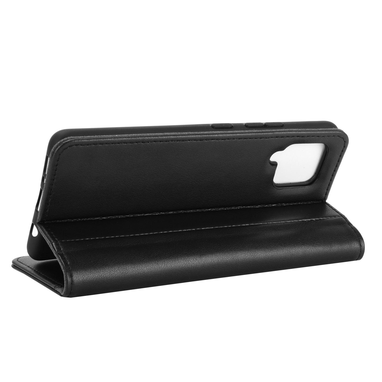 Custodia a portafoglio in vera pelle Samsung Galaxy A42, nero