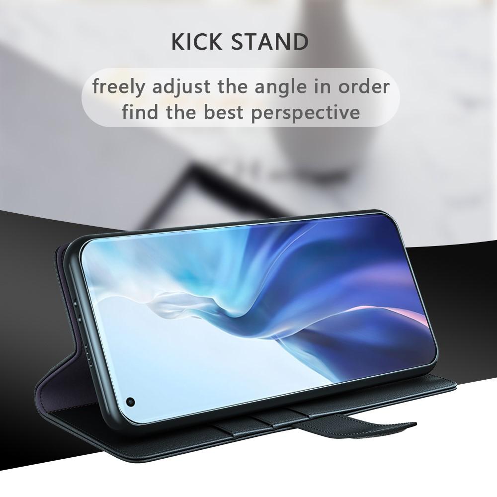 Custodia a portafoglio in vera pelle Xiaomi Mi 11, Nero