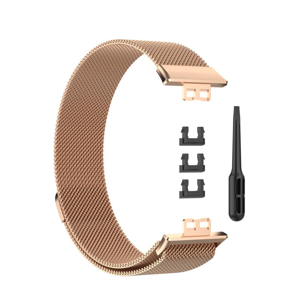 Cinturino in maglia milanese per Huawei Watch Fit, oro rosa