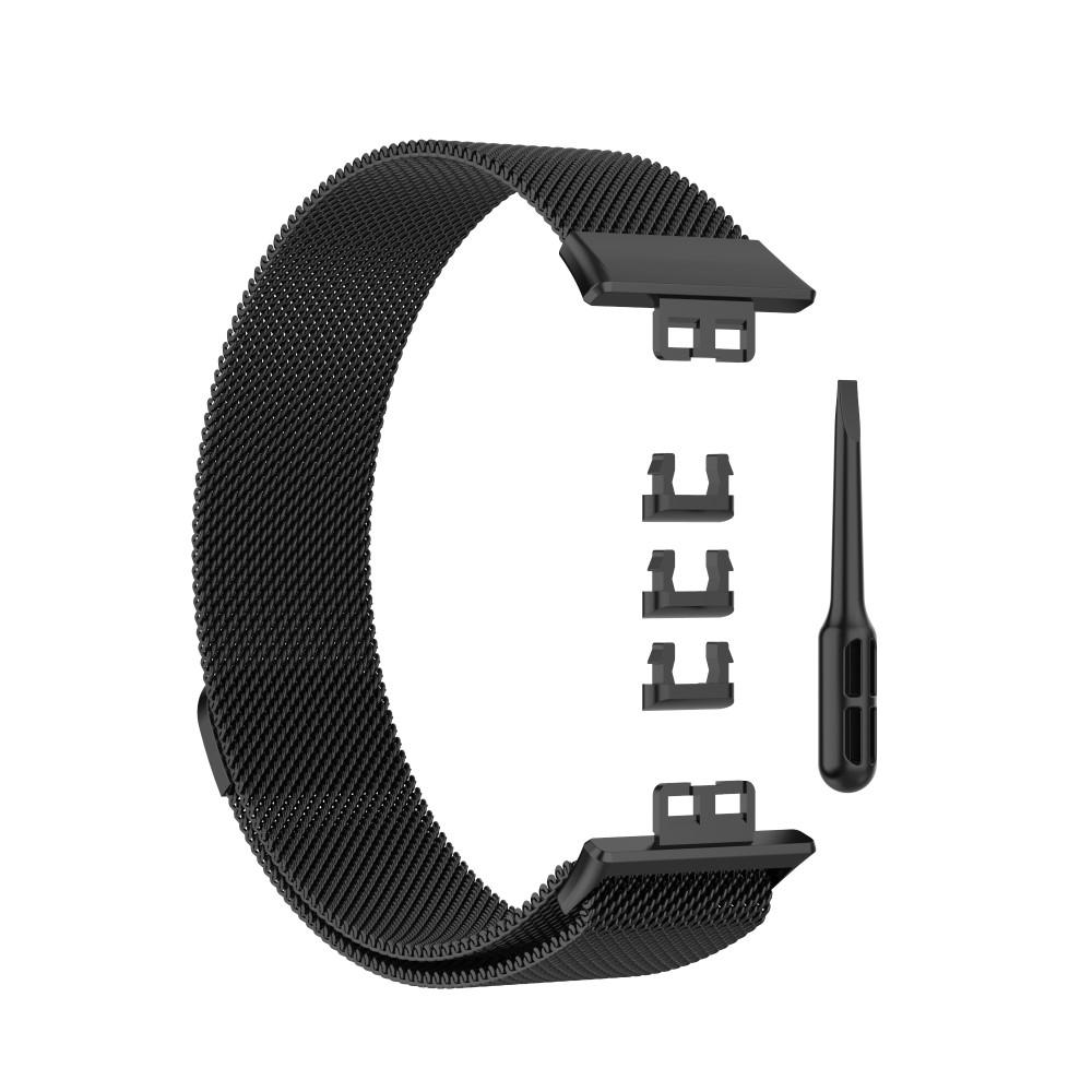 Cinturino in maglia milanese per Huawei Watch Fit, nero