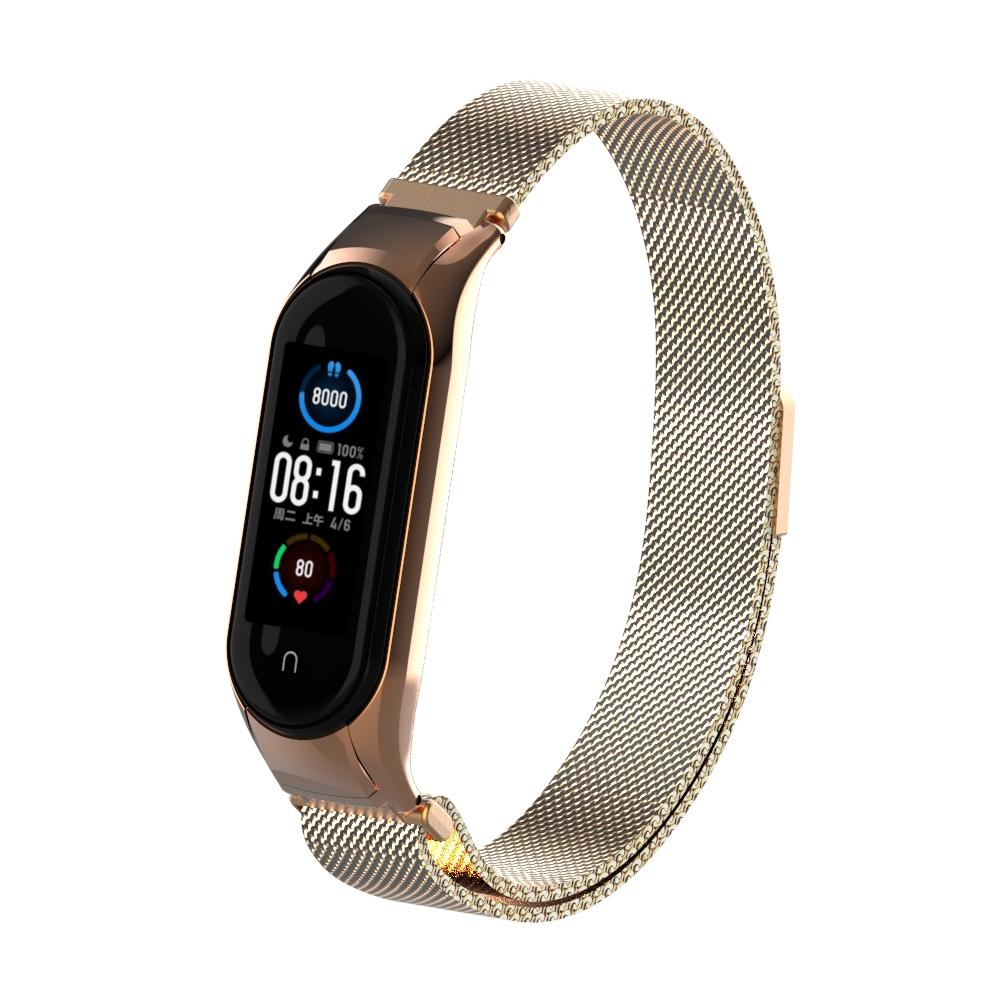 Cinturino in maglia milanese per Xiaomi Mi Band 5/6, oro rosa