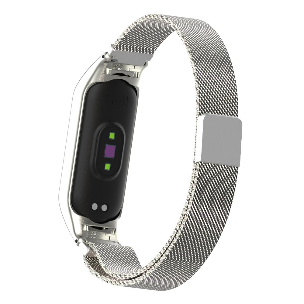 Cinturino in maglia milanese per Xiaomi Mi Band 5/6, d'argento