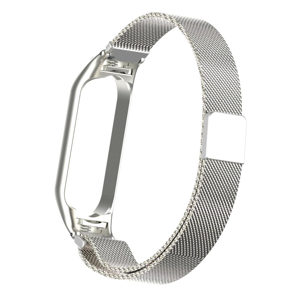 Cinturino in maglia milanese per Xiaomi Mi Band 5/6, d'argento