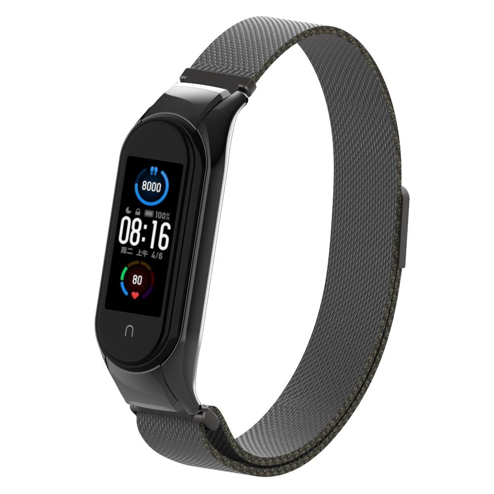 Cinturino in maglia milanese per Xiaomi Mi Band 5/6, nero