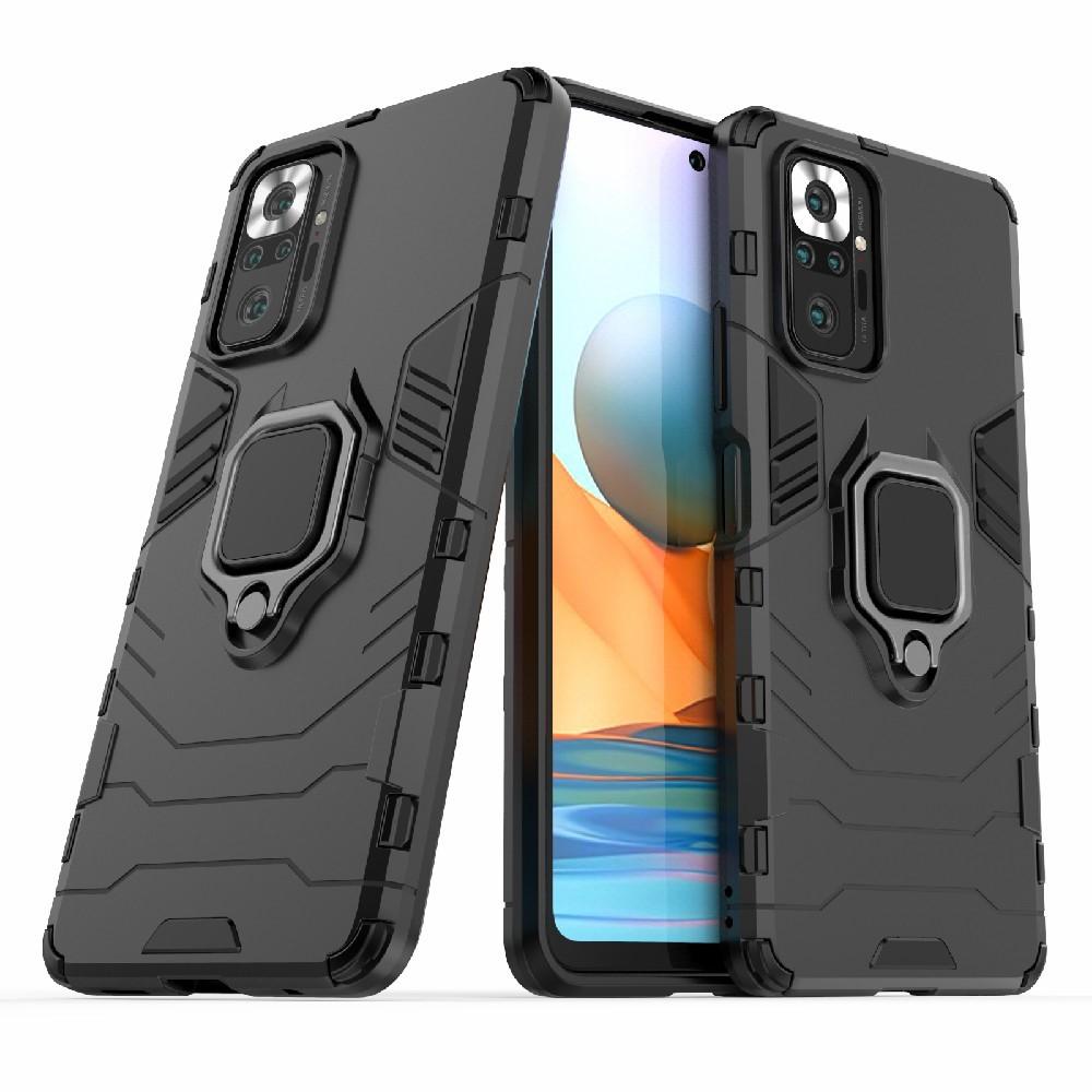 Cover ibride con anello Xiaomi Redmi Note 10 Pro Nero