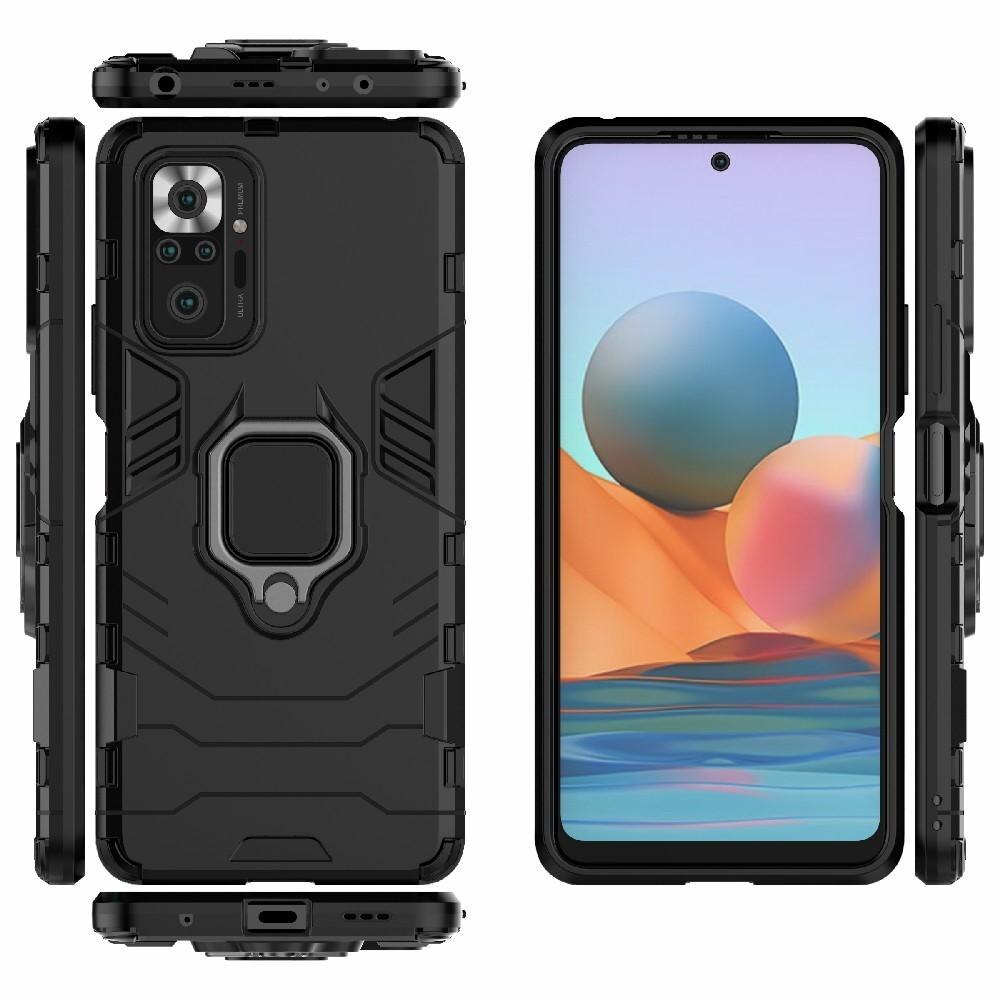 Cover ibride con anello Xiaomi Redmi Note 10 Pro Nero