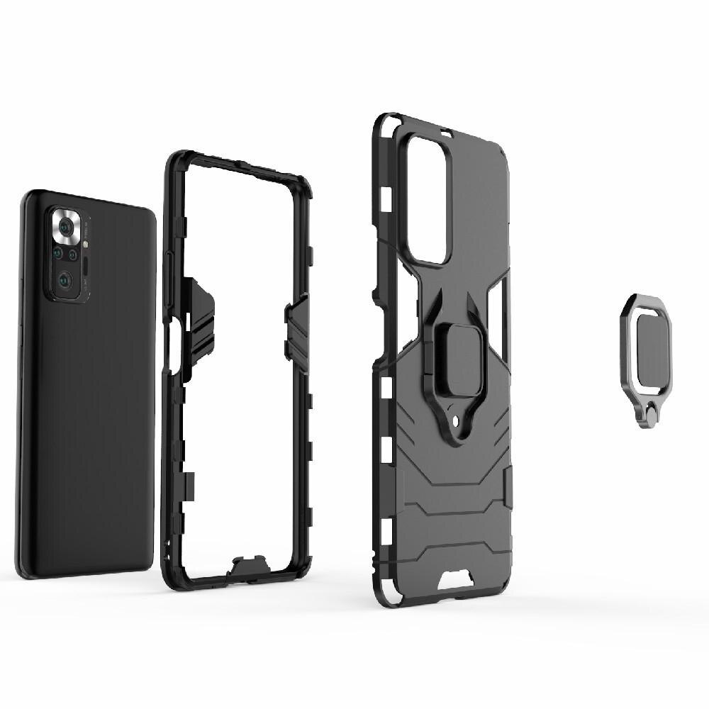 Cover ibride con anello Xiaomi Redmi Note 10 Pro Nero