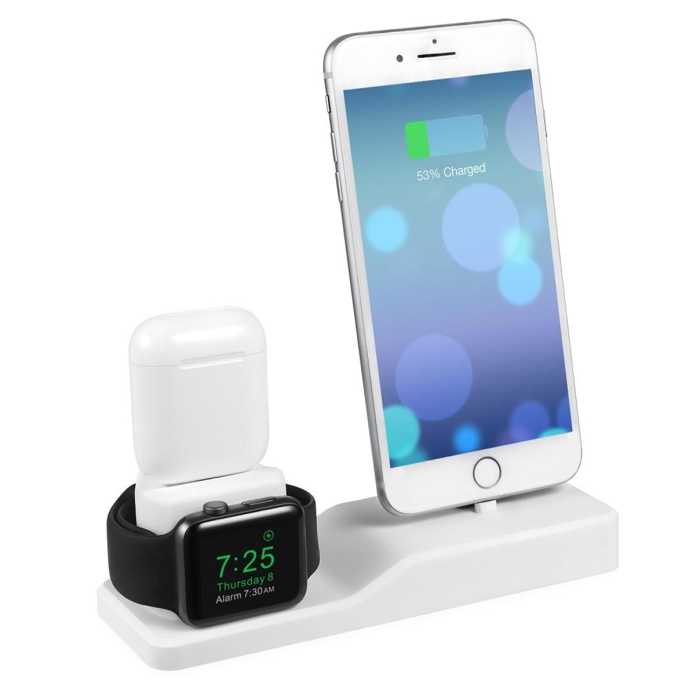 Supporto di Ricarica 3 in 1 AirPods/Apple Watch/iPhone Bianco