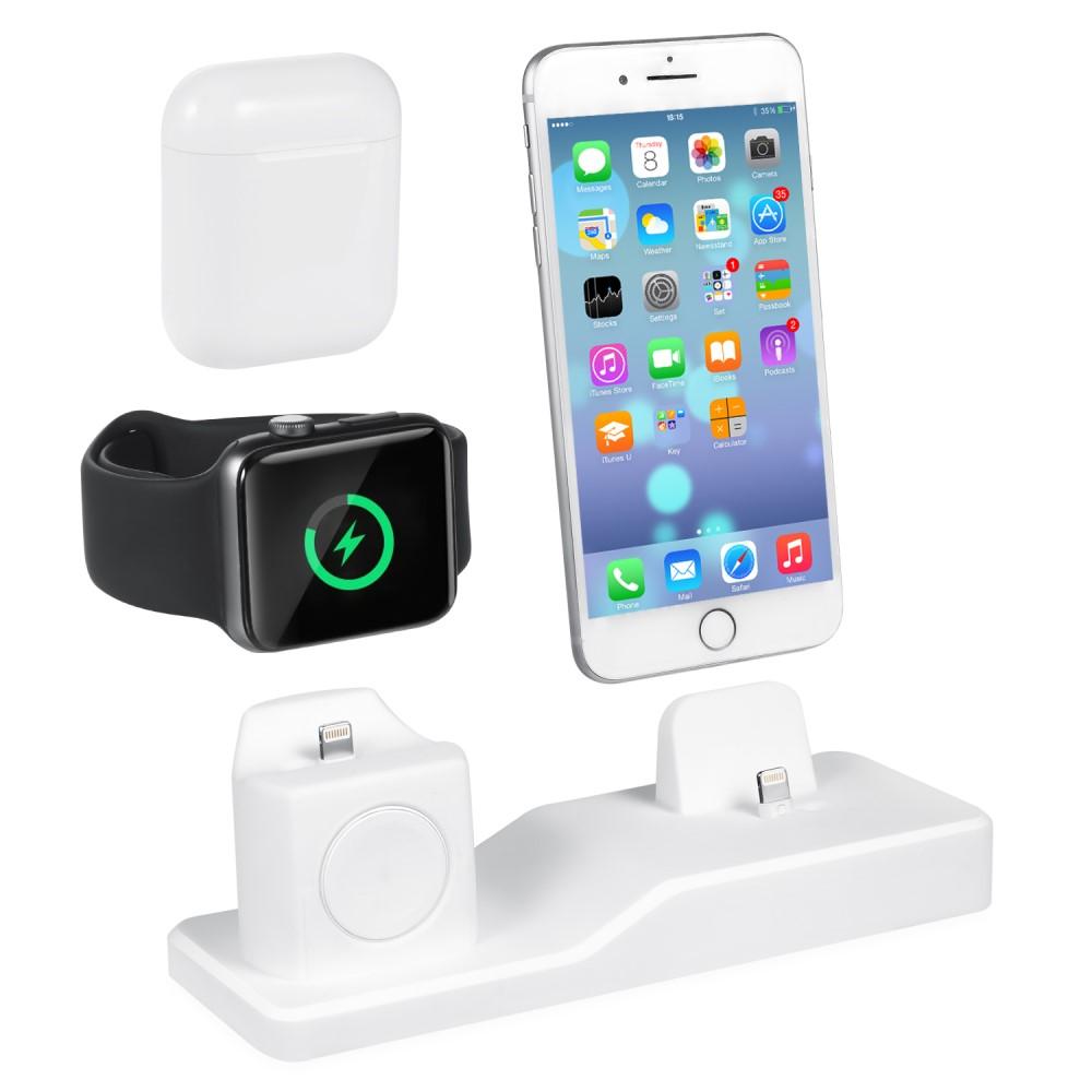 Supporto di Ricarica 3 in 1 AirPods/Apple Watch/iPhone Bianco