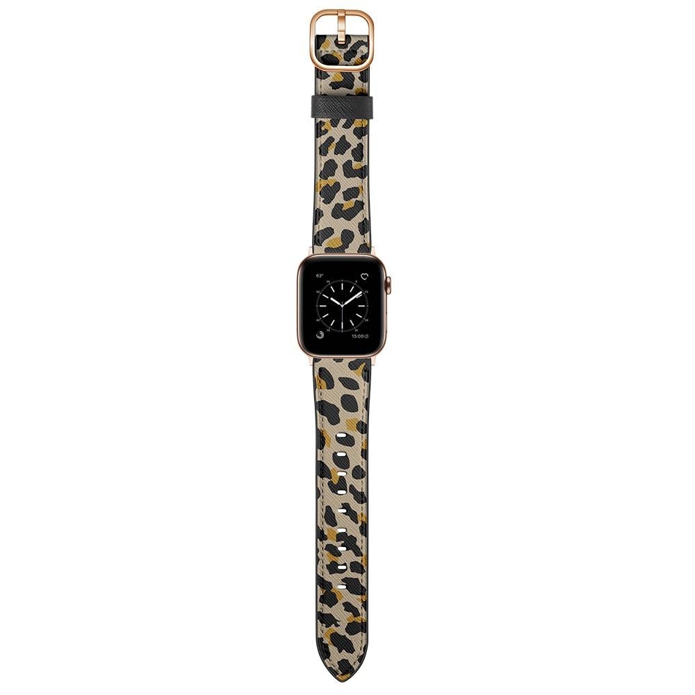 Cinturino in pelle Apple Watch Series 8 45mm Leopardo