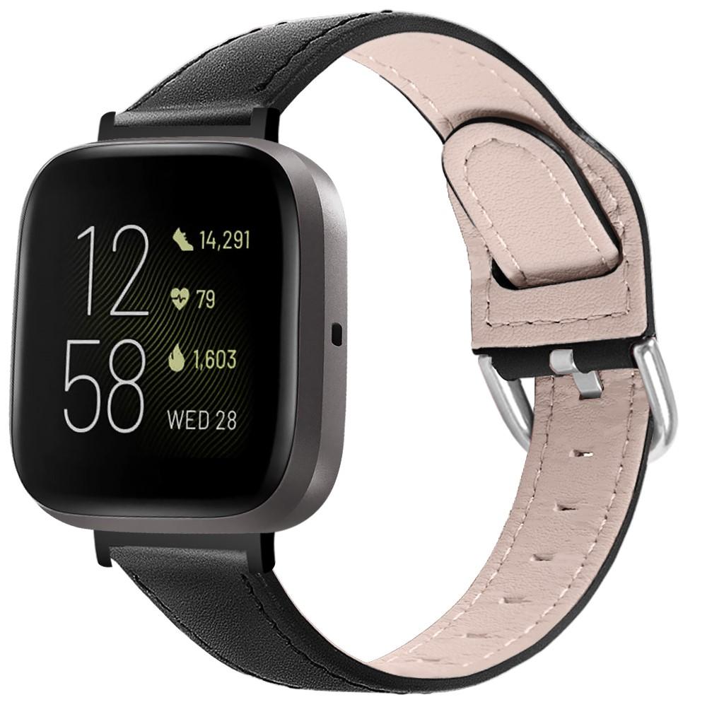 Cinturino in pelle Fitbit Versa 3/Sense Nero