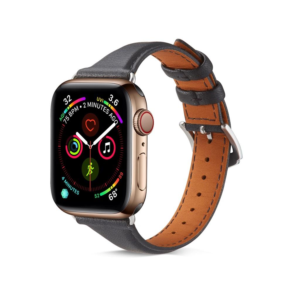 Cinturino sottile in pelle Apple Watch 45mm Series 8 Nero