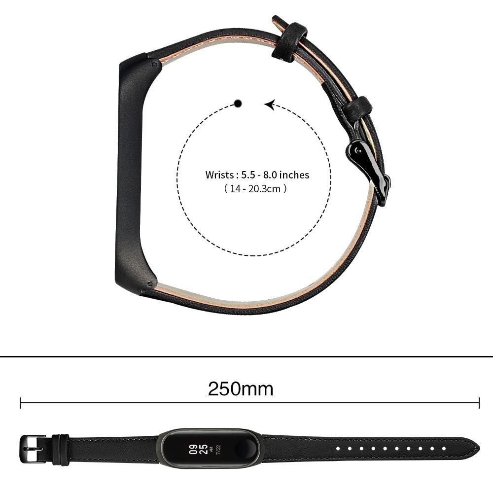 Cinturino in pelle Xiaomi Mi Band 5/6 Nero