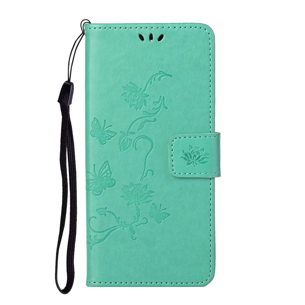 Custodia in pelle a farfalle per Samsung Galaxy S21 FE, Verde