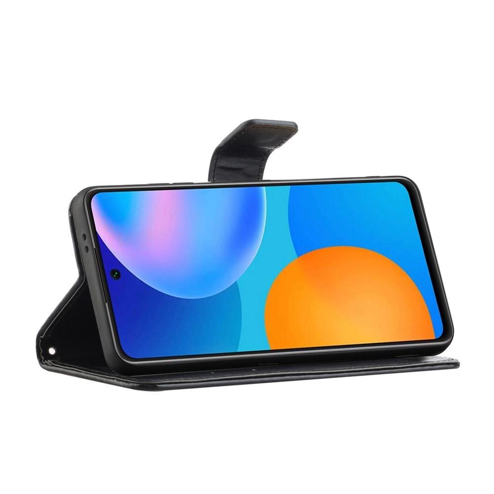 Custodia in pelle a farfalle per Samsung Galaxy S21 FE, Nero