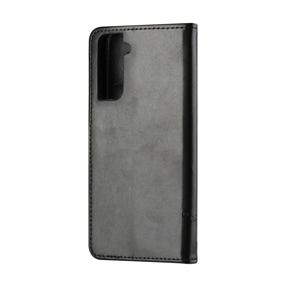 Custodia in pelle a farfalle per Samsung Galaxy S21 FE, Nero