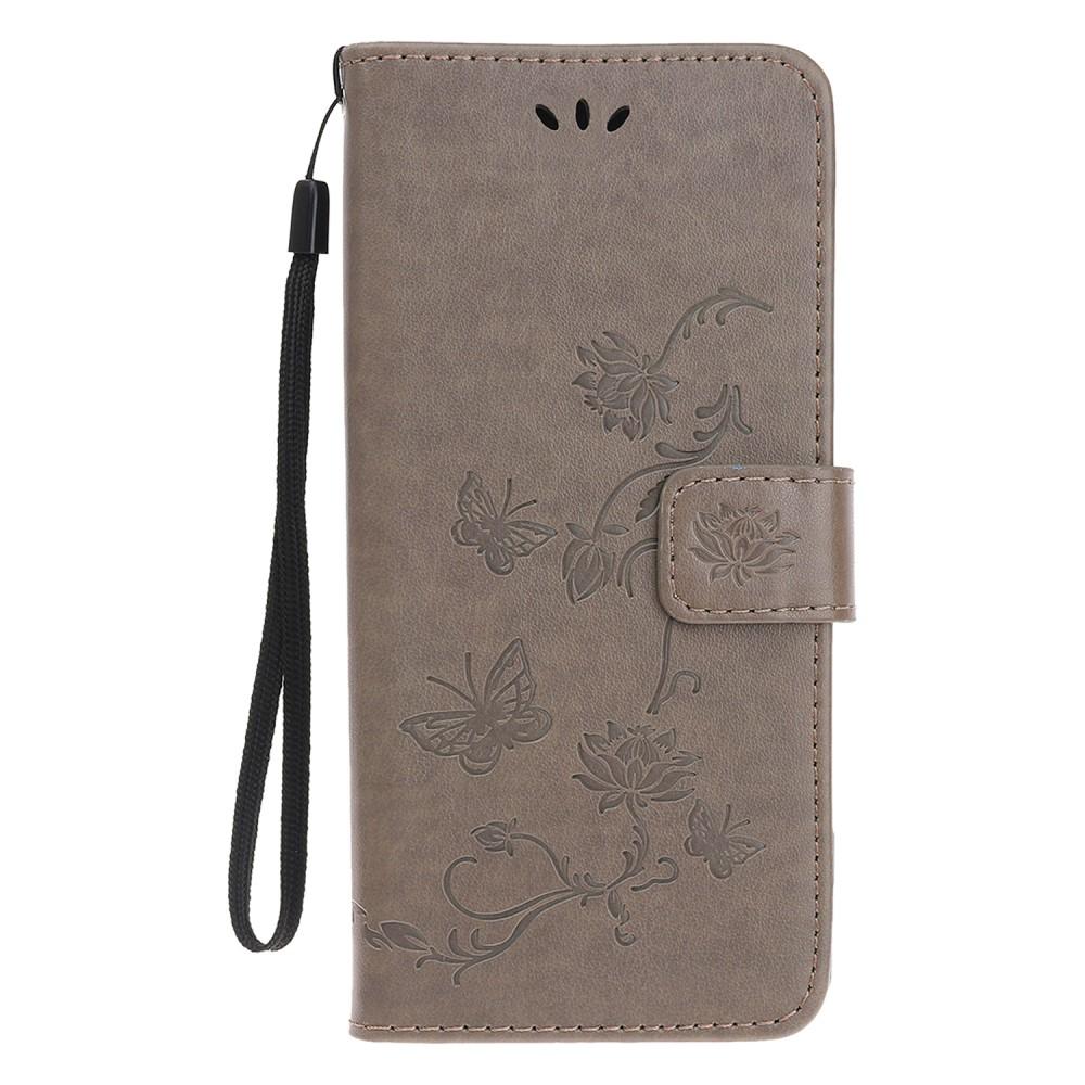 Custodia in pelle a farfalle per Apple iPhone 12 Mini, Grigio