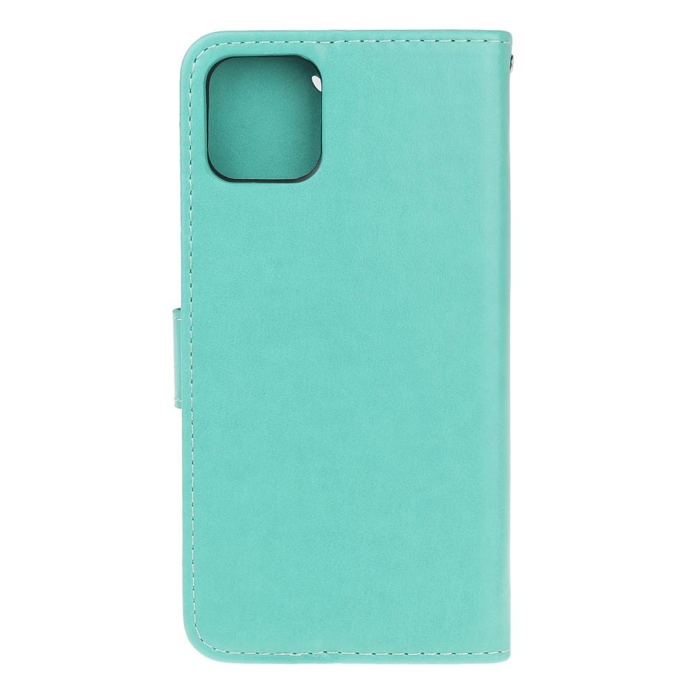Custodia in pelle a farfalle per Apple iPhone 12 Mini, Verde