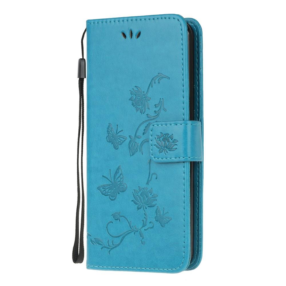 Custodia in pelle a farfalle per Motorola Moto G30/Moto G10/Moto G20, Blu