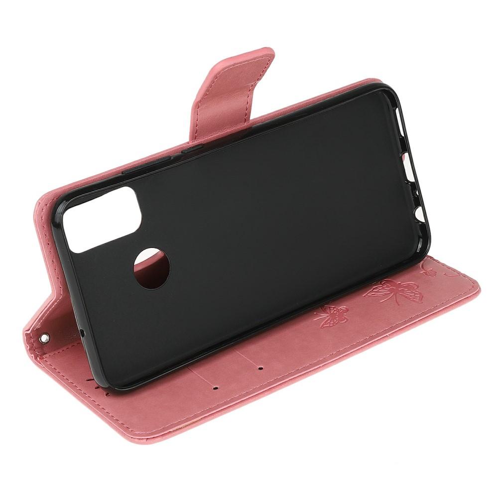 Custodia in pelle a farfalle per Motorola Moto G30/Moto G10/Moto G20, Rosa