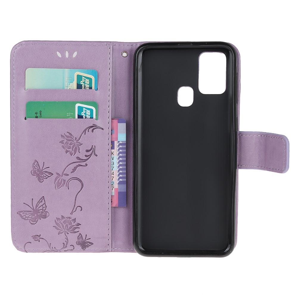 Custodia in pelle a farfalle per  OnePlus Nord N100, Viola