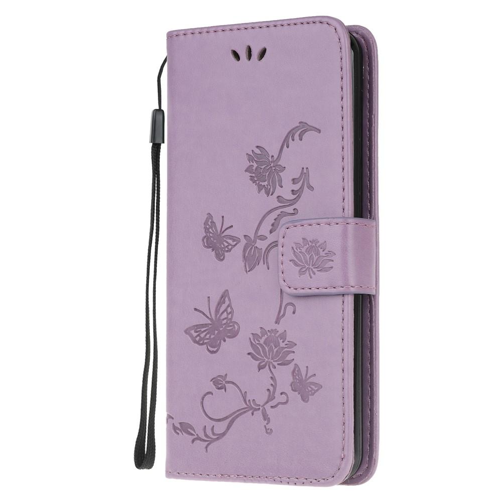 Custodia in pelle a farfalle per  OnePlus Nord N100, Viola
