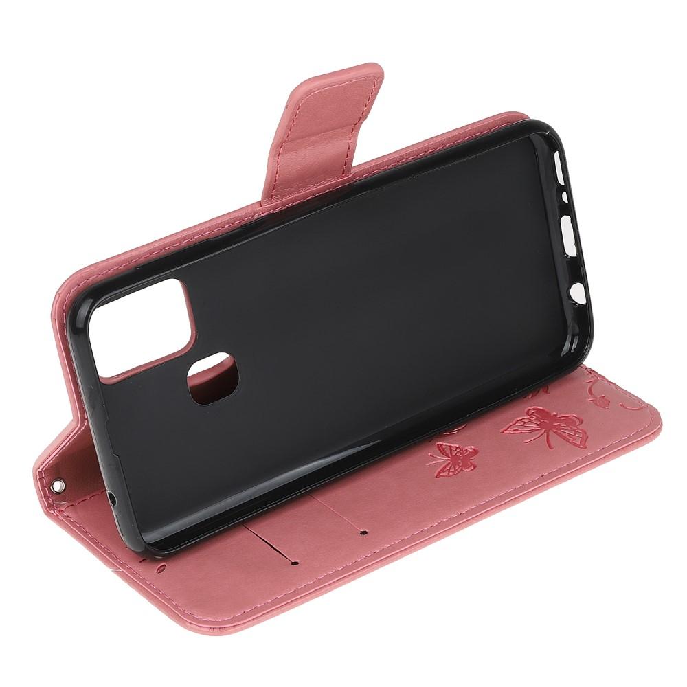 Custodia in pelle a farfalle per  OnePlus Nord N100, Rosa