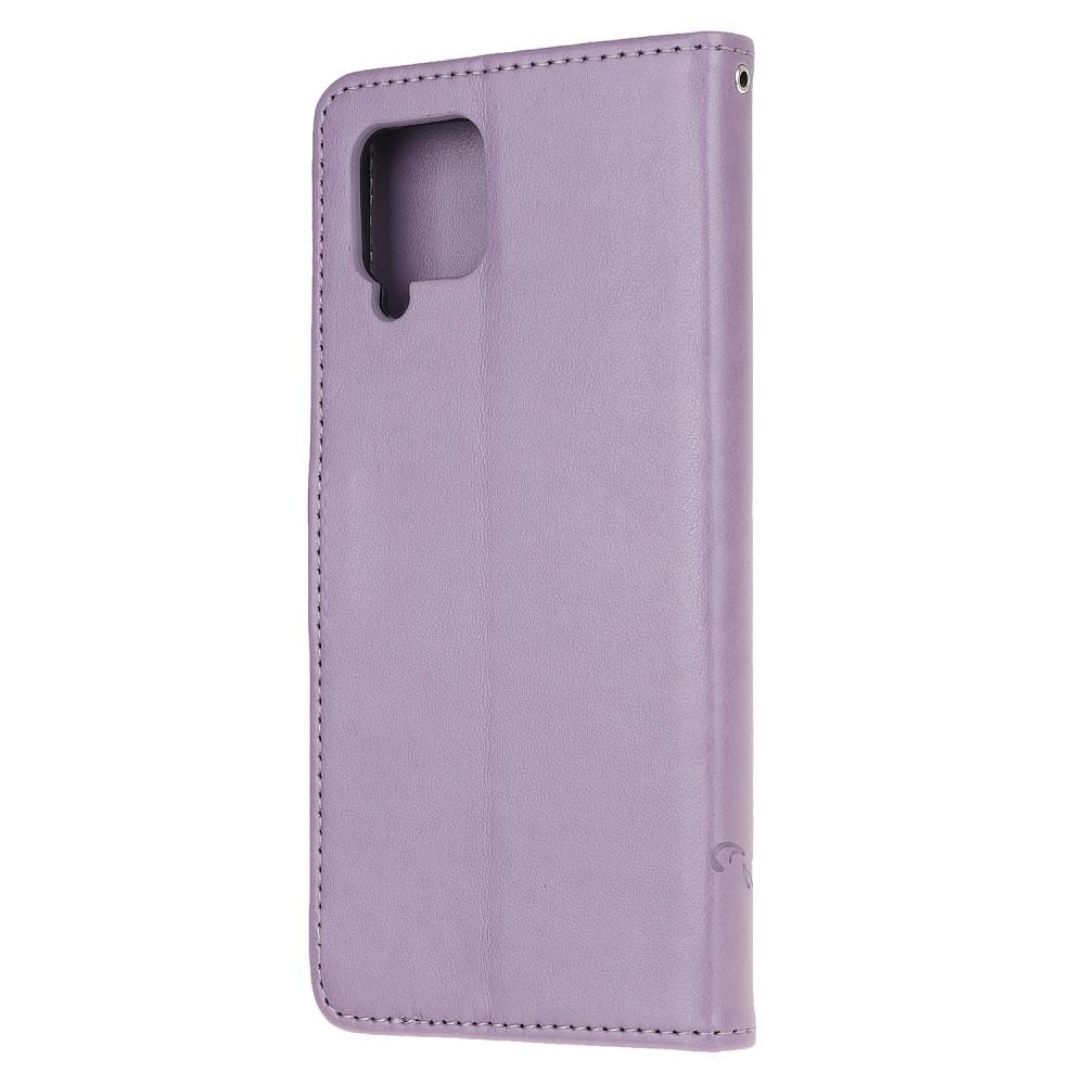 Custodia in pelle a farfalle per Samsung Galaxy A12 5G, viola