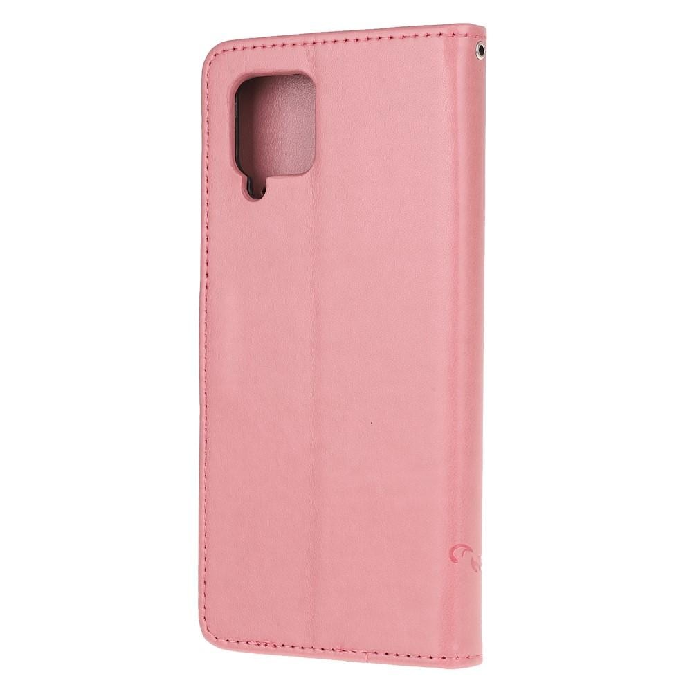 Custodia in pelle a farfalle per Samsung Galaxy A12 5G, rosa