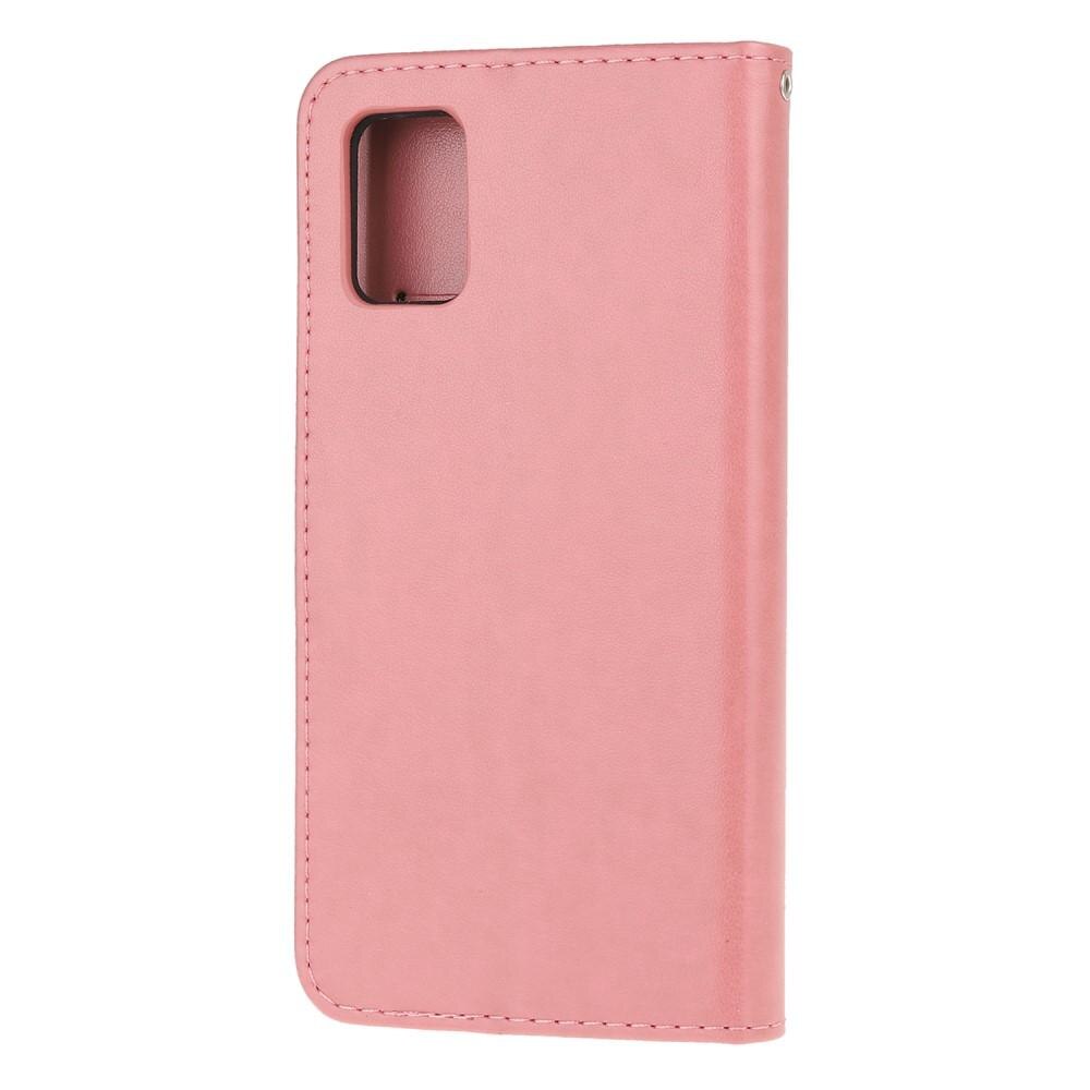 Custodia in pelle a farfalle per Samsung Galaxy A32 5G, rosa