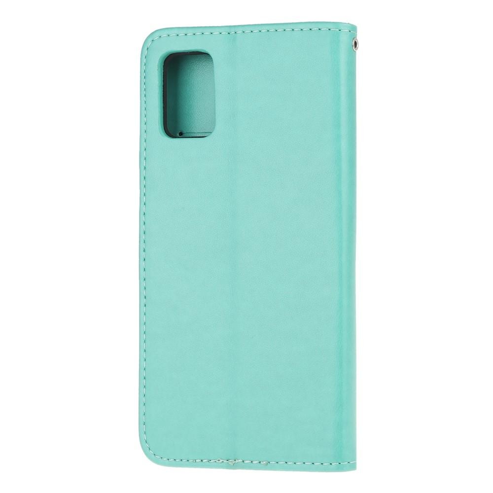 Custodia in pelle a farfalle per Samsung Galaxy A72 5G, verde