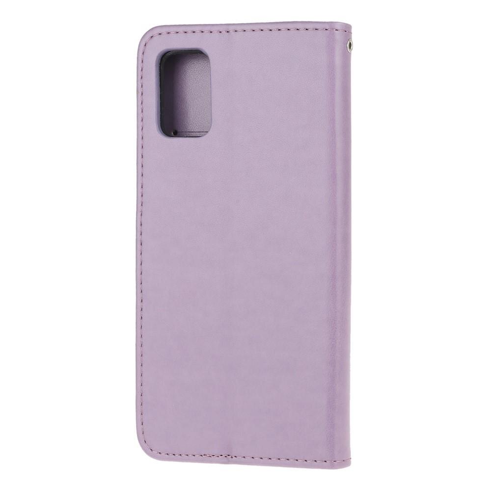 Custodia in pelle a farfalle per Samsung Galaxy A72 5G, Viola