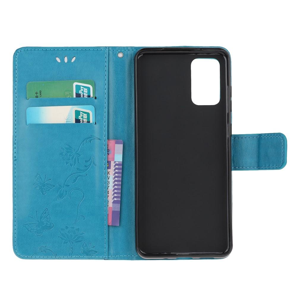 Custodia in pelle a farfalle per Samsung Galaxy S20 FE, Blu