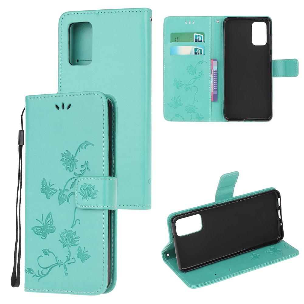 Custodia in pelle a farfalle per Samsung Galaxy S20 FE, verde