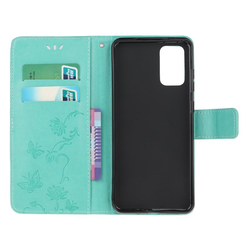 Custodia in pelle a farfalle per Samsung Galaxy S20 FE, Verde