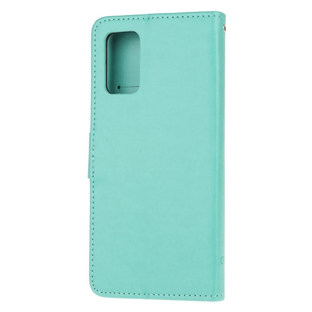 Custodia in pelle a farfalle per Samsung Galaxy S20 FE, verde