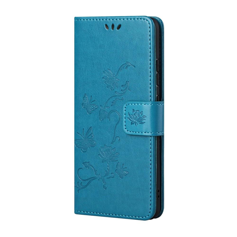 Custodia in pelle a farfalle per Samsung Galaxy S21, Blu