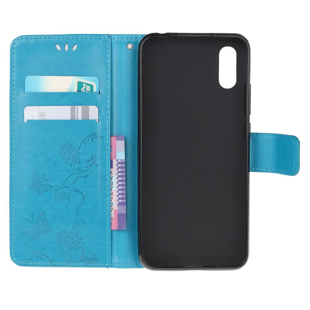 Custodia in pelle a farfalle per Samsung Galaxy Xcover 5, Blu