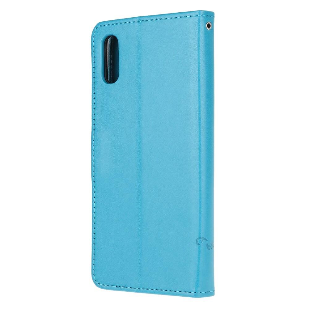 Custodia in pelle a farfalle per Samsung Galaxy Xcover 5, blu