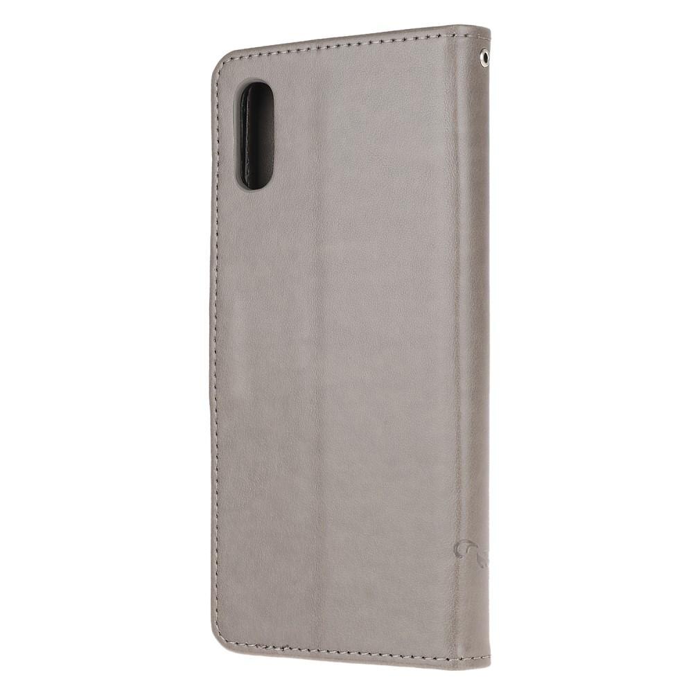 Custodia in pelle a farfalle per Samsung Galaxy Xcover 5, grigio