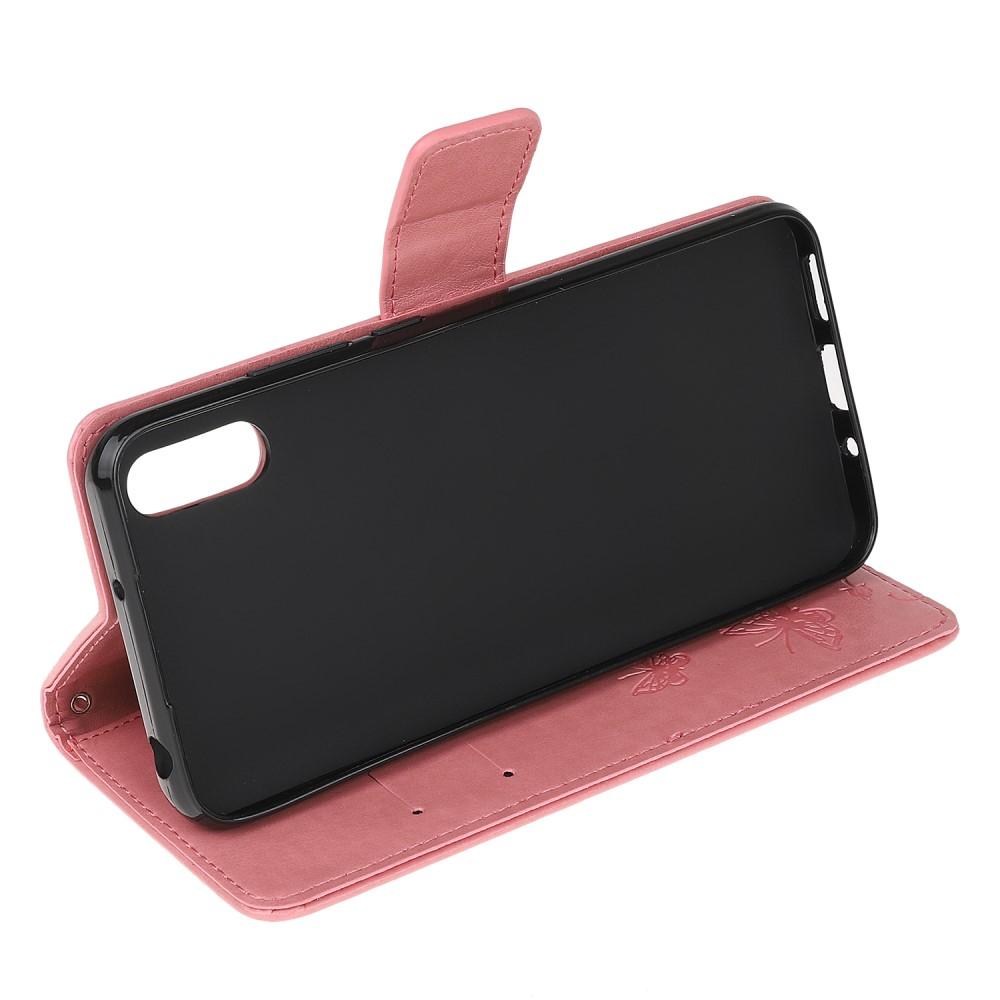 Custodia in pelle a farfalle per Samsung Galaxy Xcover 5, rosa